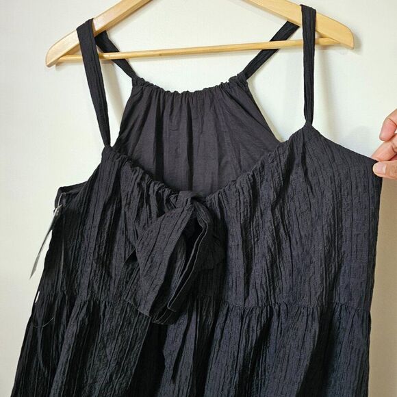 NWT FRENCH CONNECTION BLACK HALTER TIE BACK FULL/ MAXI DRESS SIZE SMALL - Picture 10 of 14